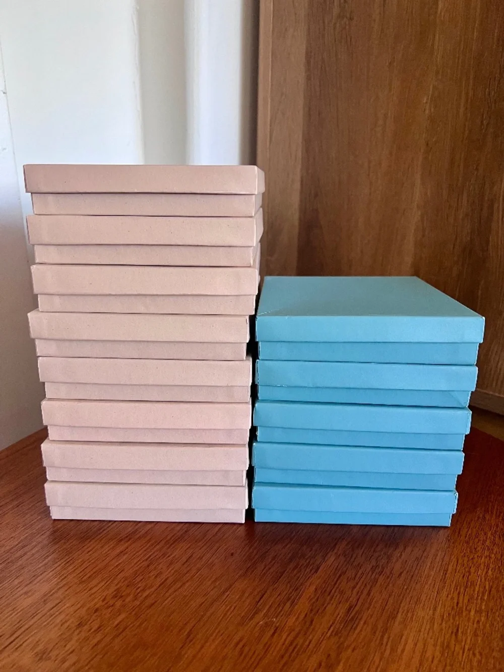 Qty 13 Brown & Aqua Cotton-Filled Jewelry Gift Boxes 5